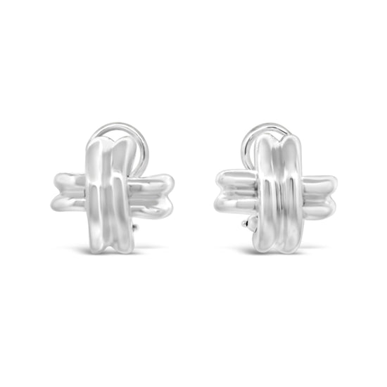 Tiffany and Co. Sterling Silver X Collection Earring Clip-Ons