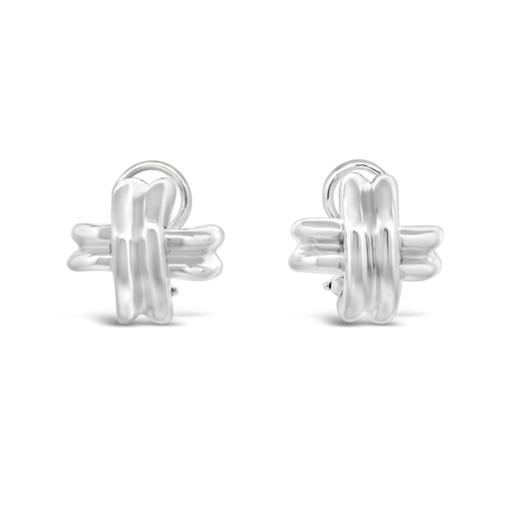 Tiffany and Co. Sterling Silver X Collection Earring Clip-Ons