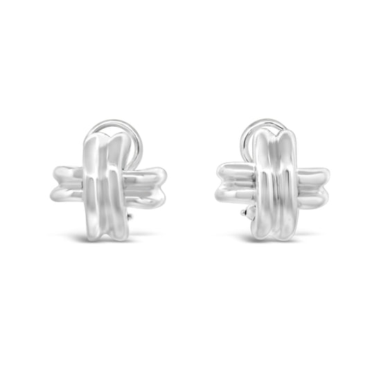 Tiffany and Co. Sterling Silver X Collection Earring Clip-Ons