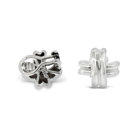 Tiffany and Co. Sterling Silver X Collection Earring Clip-Ons