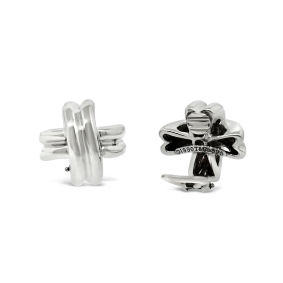 Tiffany and Co. Sterling Silver X Collection Earring Clip-Ons