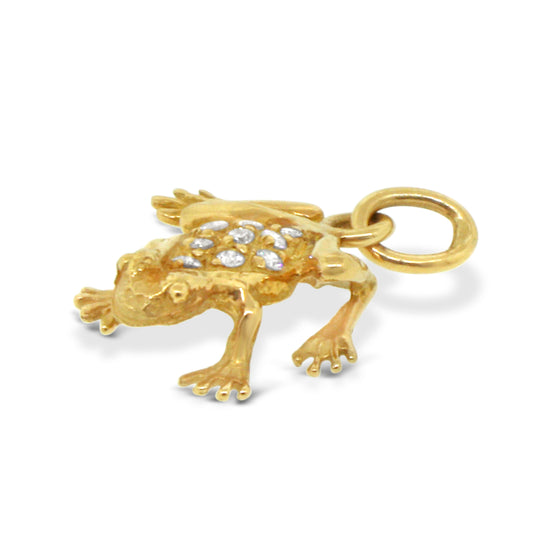 14kt Yellow Gold Frog Pendant with no chain