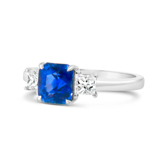 18kt White Gold Sapphire and Diamond Ring