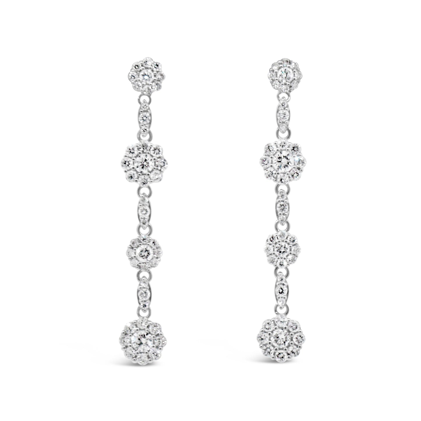 14kt White Gold Dangle Diamond Earrings