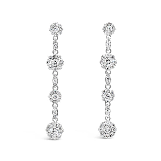 14kt White Gold Dangle Diamond Earrings