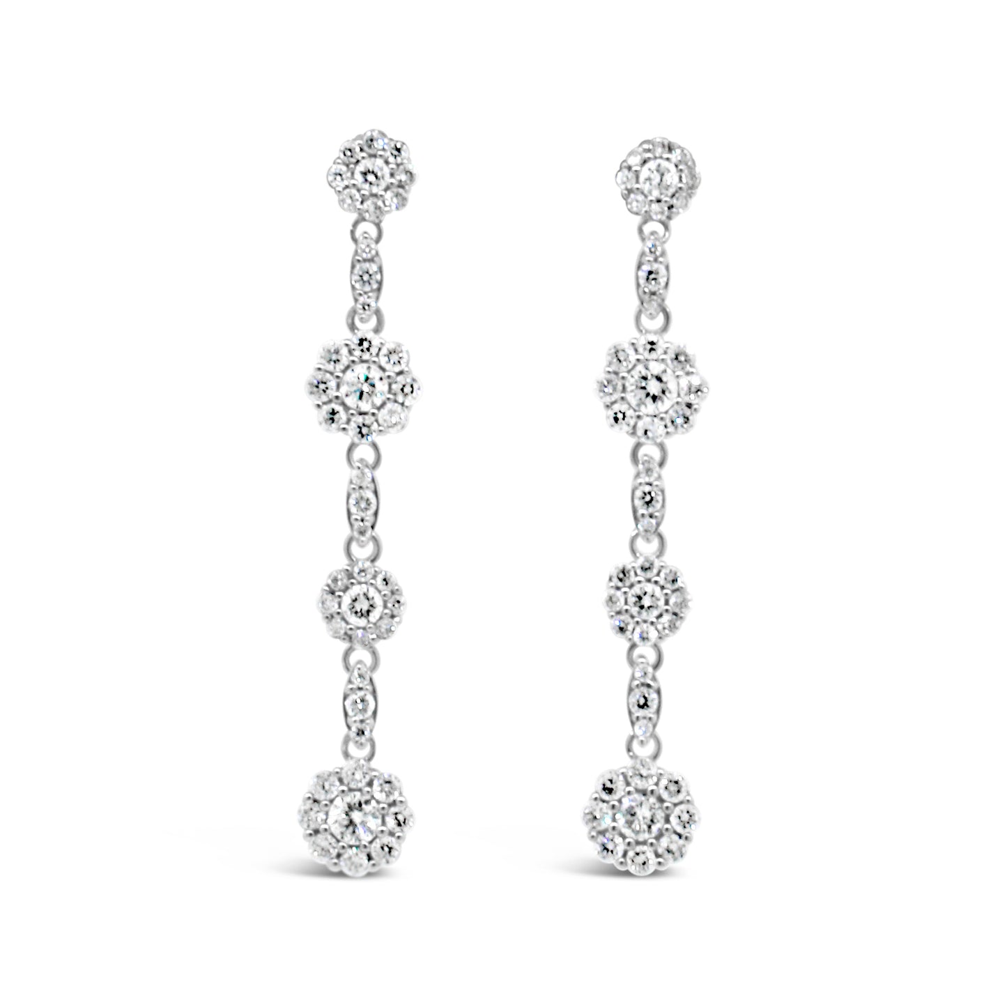 14kt White Gold Dangle Diamond Earrings
