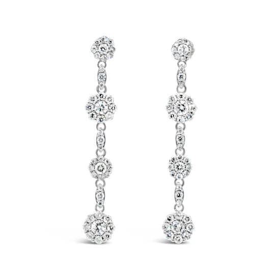 14kt White Gold Dangle Diamond Earrings