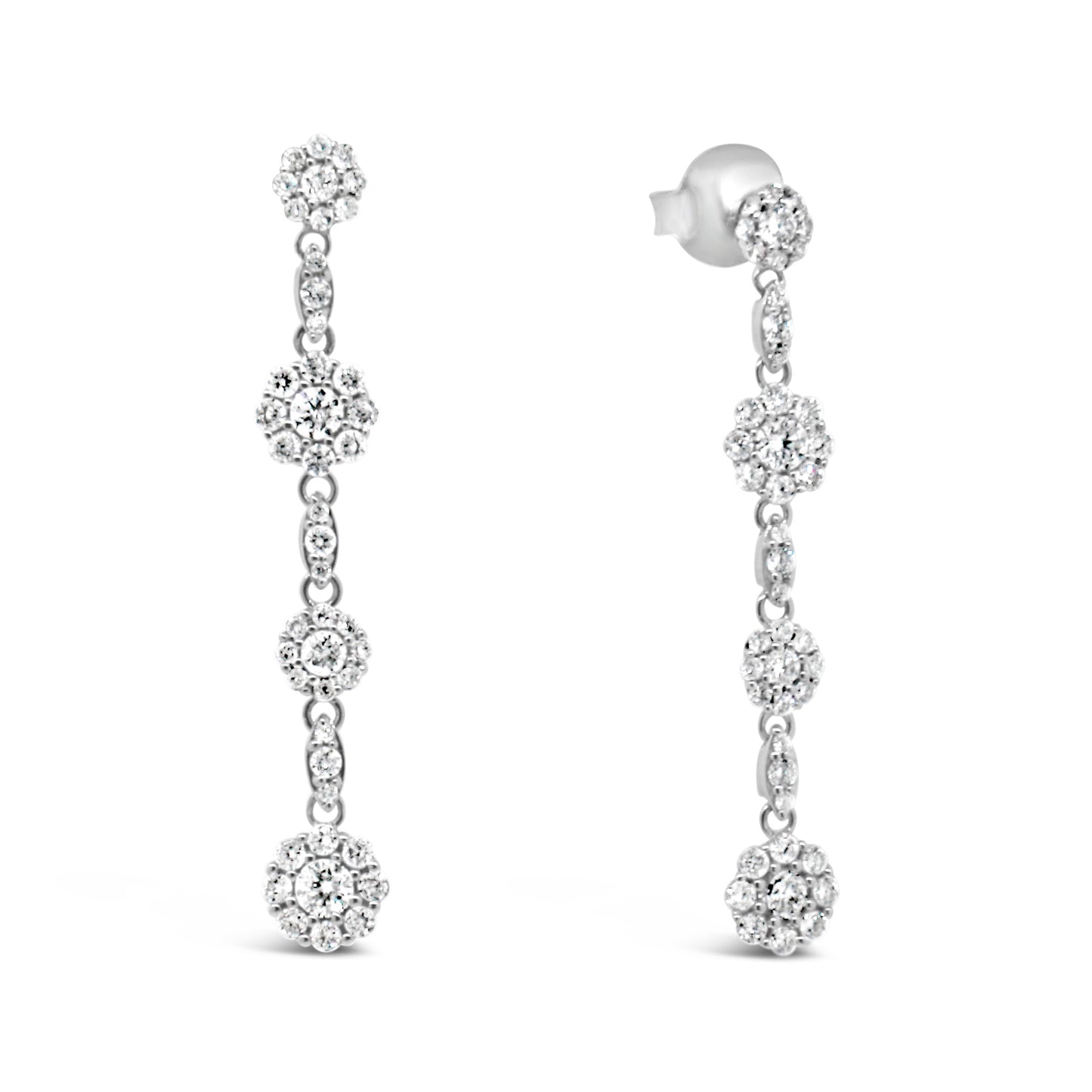 14kt White Gold Dangle Diamond Earrings