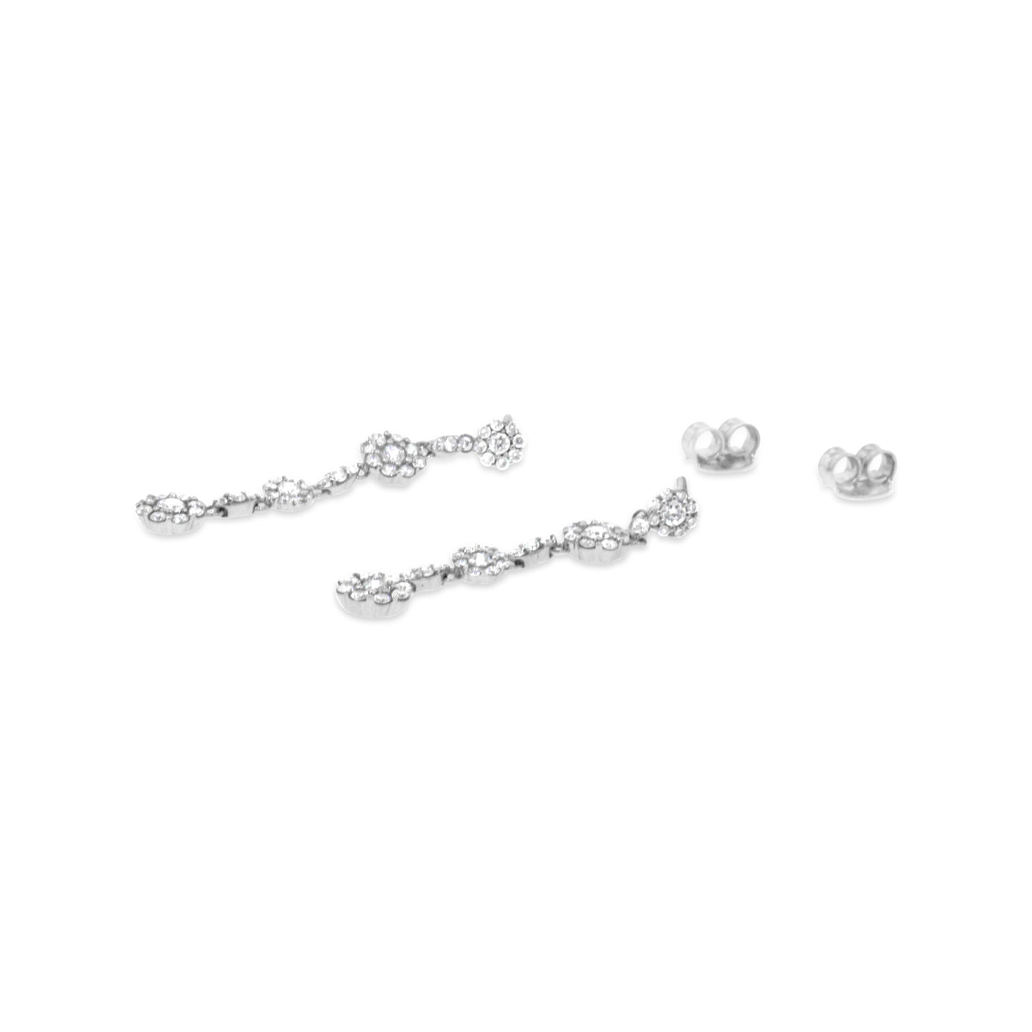 14kt White Gold Dangle Diamond Earrings
