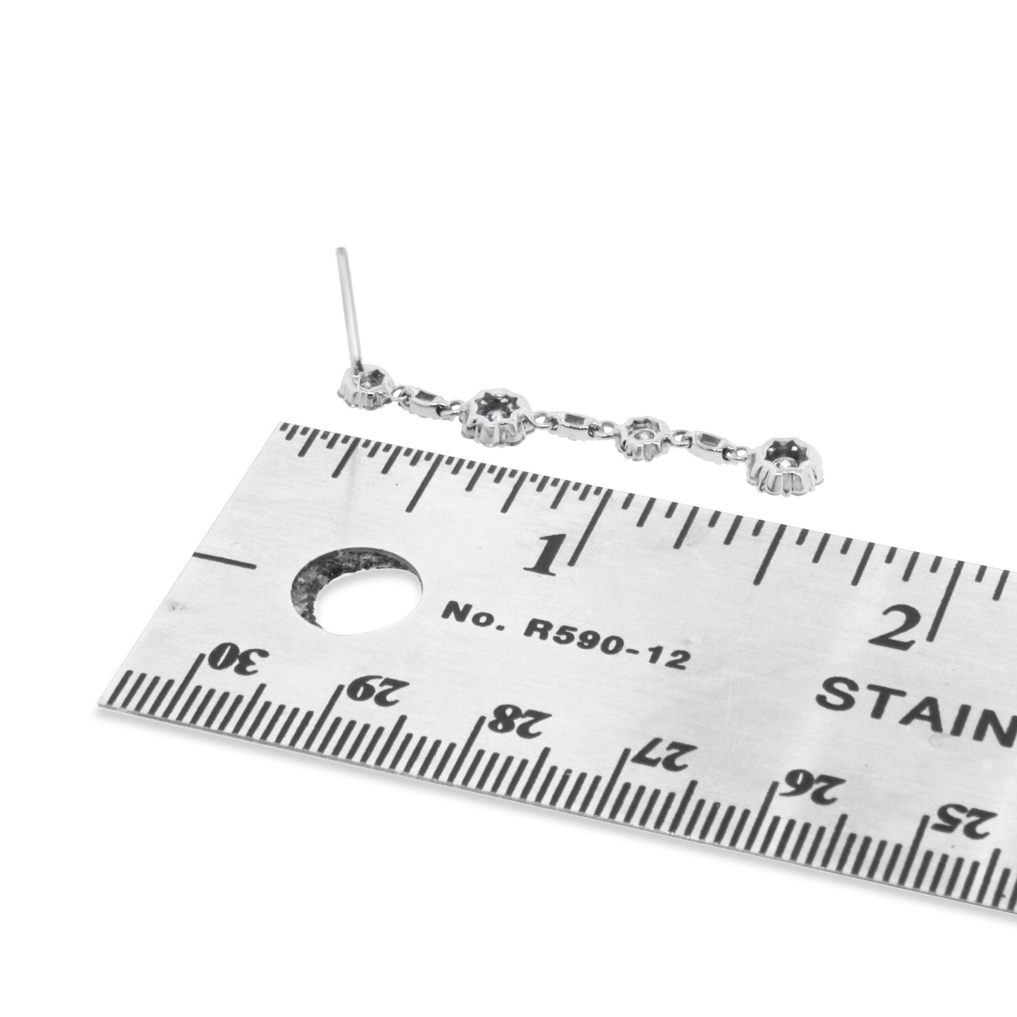 14kt White Gold Dangle Diamond Earrings