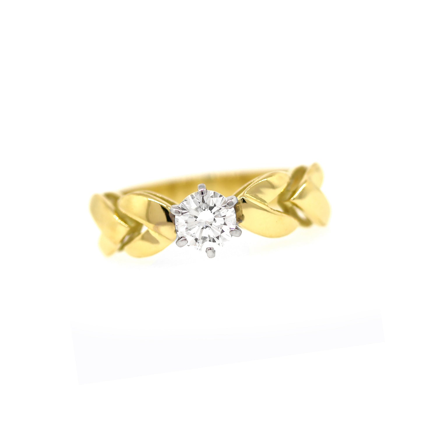 Retro Style Diamond 18k Gold Engagement Ring