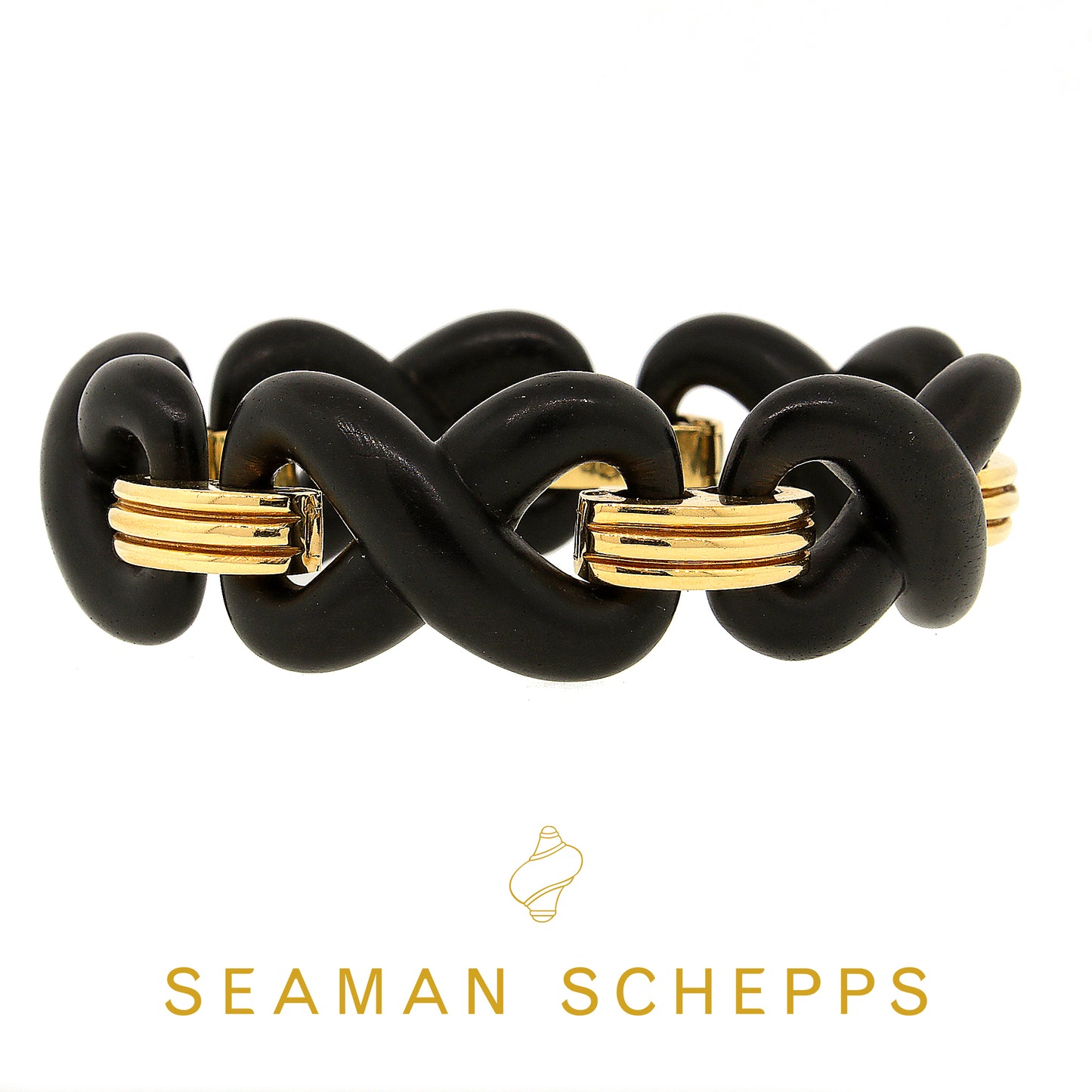 Load image into Gallery viewer, Seaman Schepps Ebony &amp;amp; Gold Bracelet
