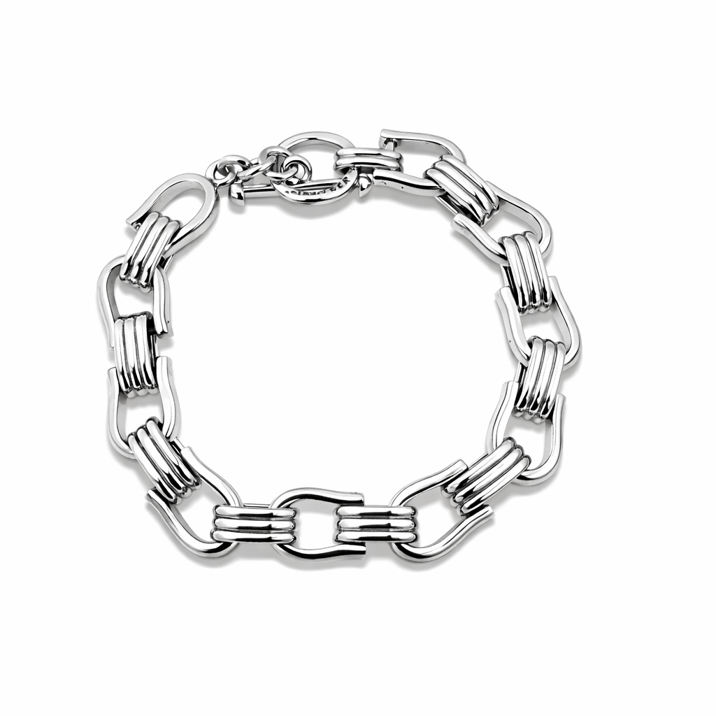 Sterling Silver Link Toggle Bracelet