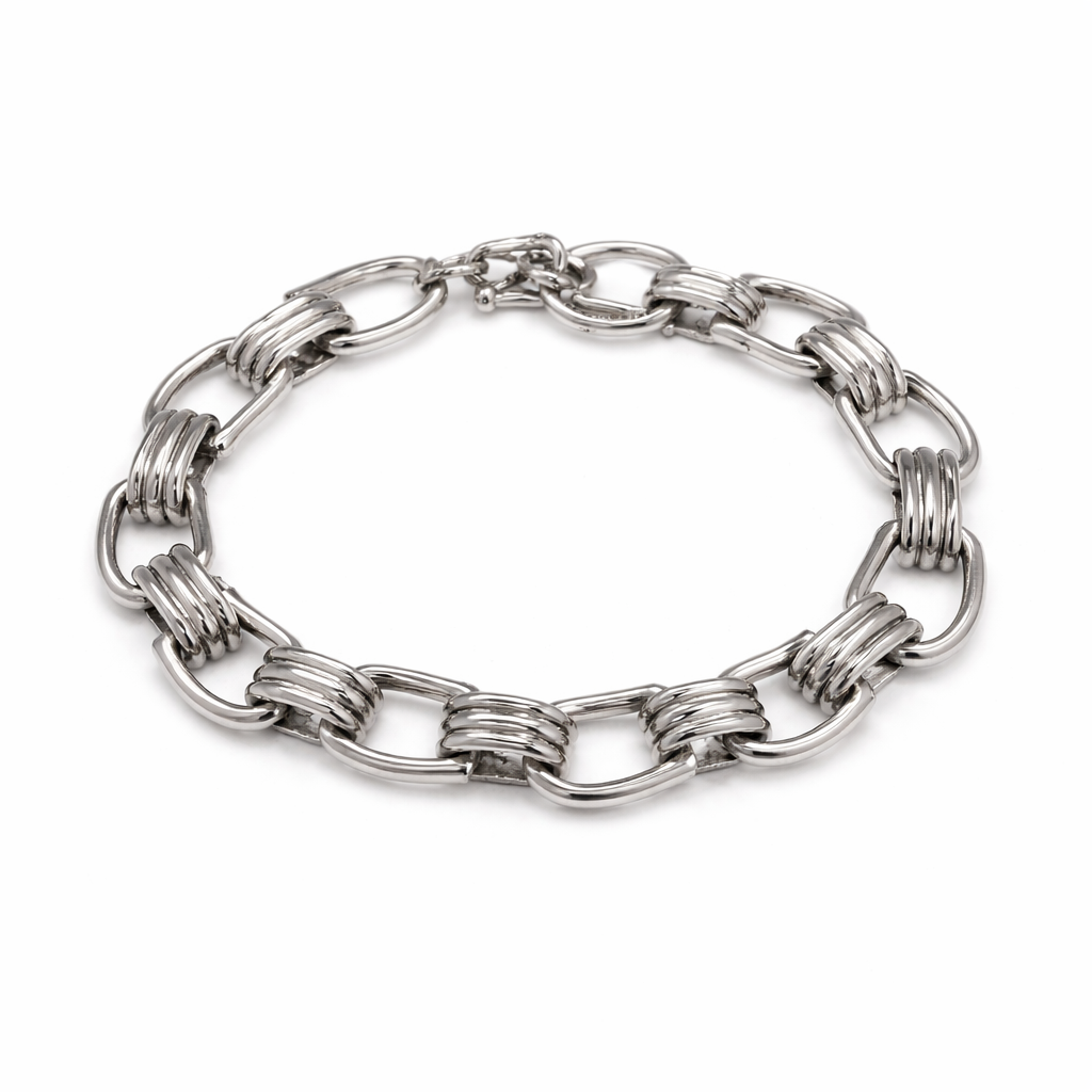 Sterling Silver Link Toggle Bracelet