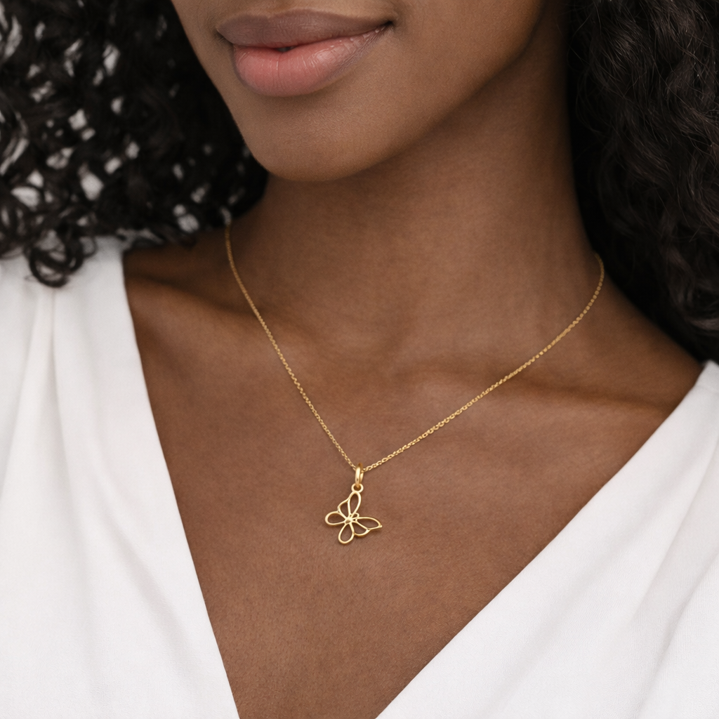 Tiffany & Co. 18k Yellow Gold Butterfly Pendant Necklace