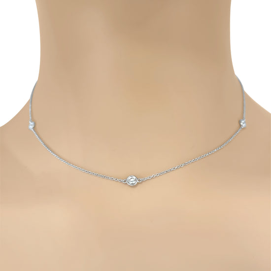 Tiffany & Co.  Platinum Elsa Peretti Diamond by the Yard Necklace