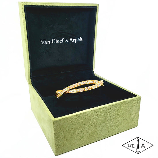 Load image into Gallery viewer, Van Cleef &amp;amp; Arpels Diamond Bangle Crossover Bracelet
