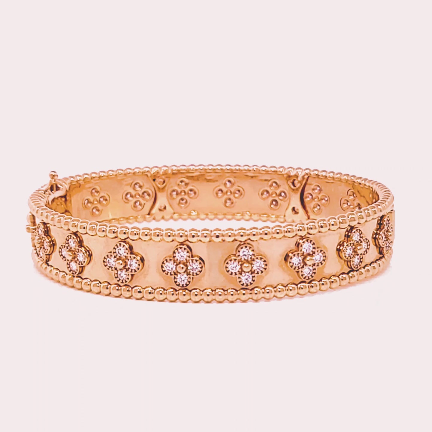 Van Cleef & Arpels Perlee Diamond Bracelet in 18K Rose Gold 1.78 CTW –  FashionsZila