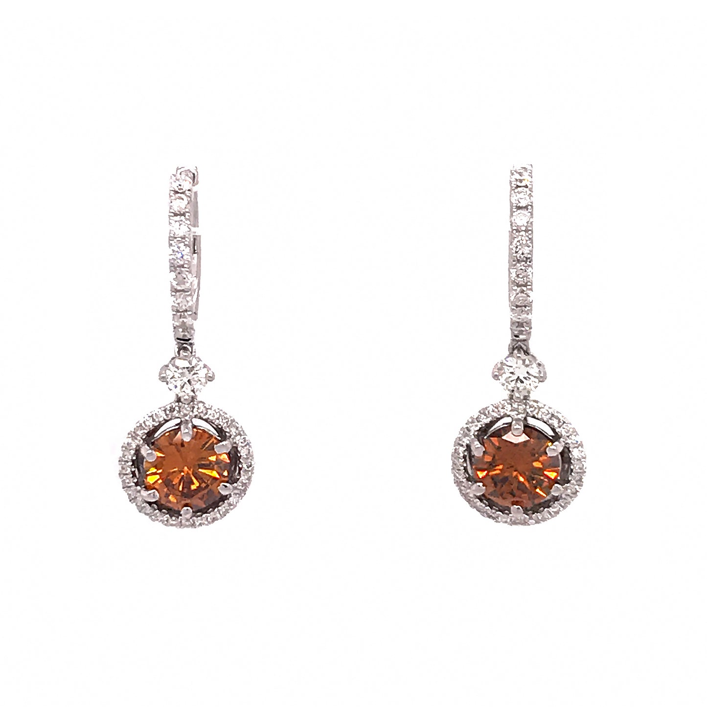 GIA Certified Colored Diamond Drop Earrings