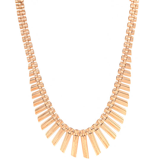 18K Yellow Gold Retro Dangle Necklace