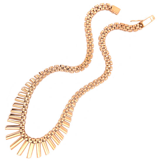 18K Yellow Gold Retro Dangle Necklace