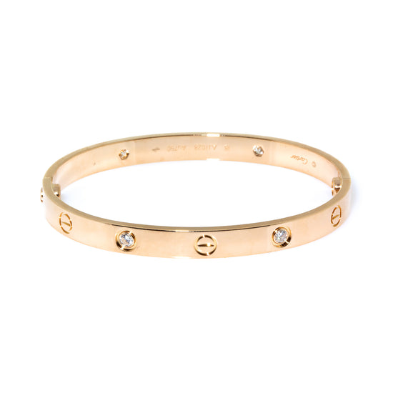 Cartier 18K Gold Love Bracelet, Size 21, New Screw Design. - Ruby Lane