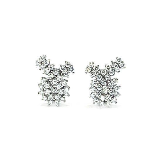 Load image into Gallery viewer, Ribbon Swirl Diamond Earrings
