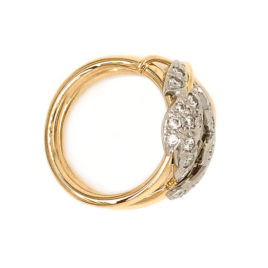 Load image into Gallery viewer, Tiffany &amp;amp; Co. Schlumberger 2 Leaf Diamond Ring
