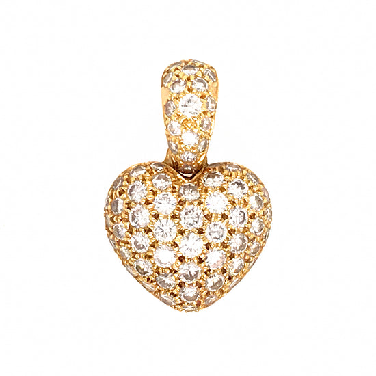 Load image into Gallery viewer, 18k Yellow Gold Diamond Pave Heart Pendant
