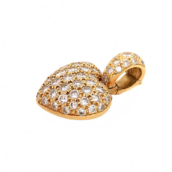 Load image into Gallery viewer, 18k Yellow Gold Diamond Pave Heart Pendant
