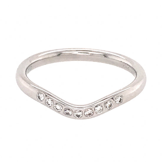 Tiffany and Co. Platinum V Shaped Band Diamond Ring