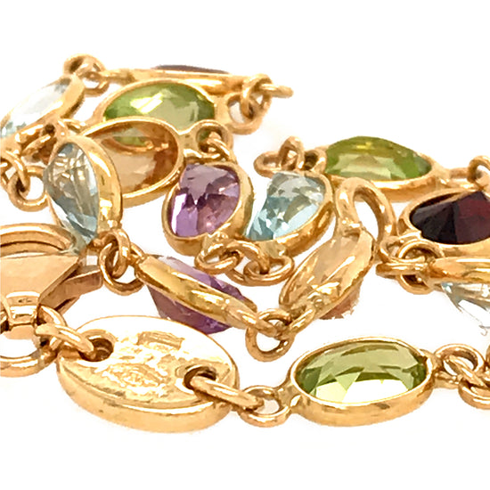 Load image into Gallery viewer, 18k Yellow Gold Oval Semi Precious Candy Bracelet
