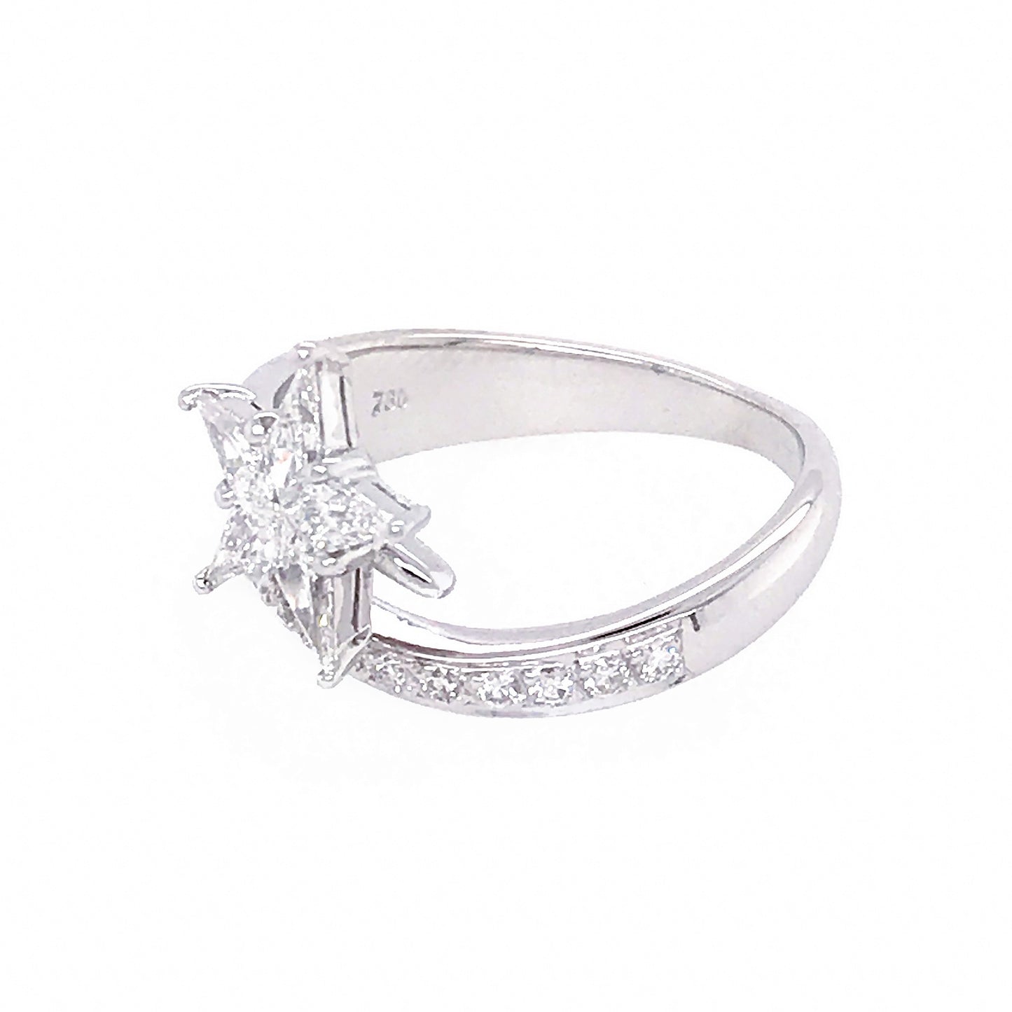 Load image into Gallery viewer, Fortunoff 18k White Gold Diamond Shooting Star Ring Size 6.75
