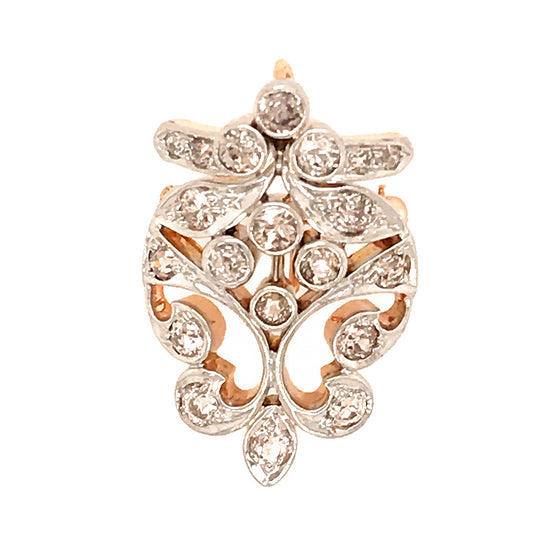 Antique Gold and Platinum Diamond Pin Pendant