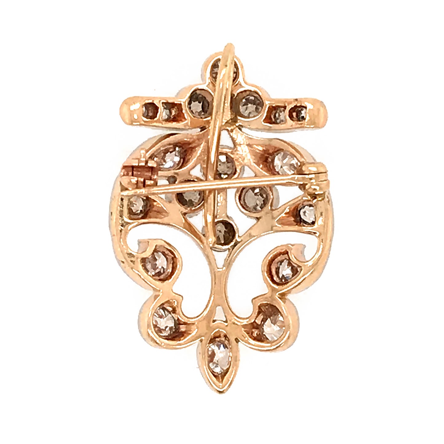 Load image into Gallery viewer, Antique Gold and Platinum Diamond Pin Pendant
