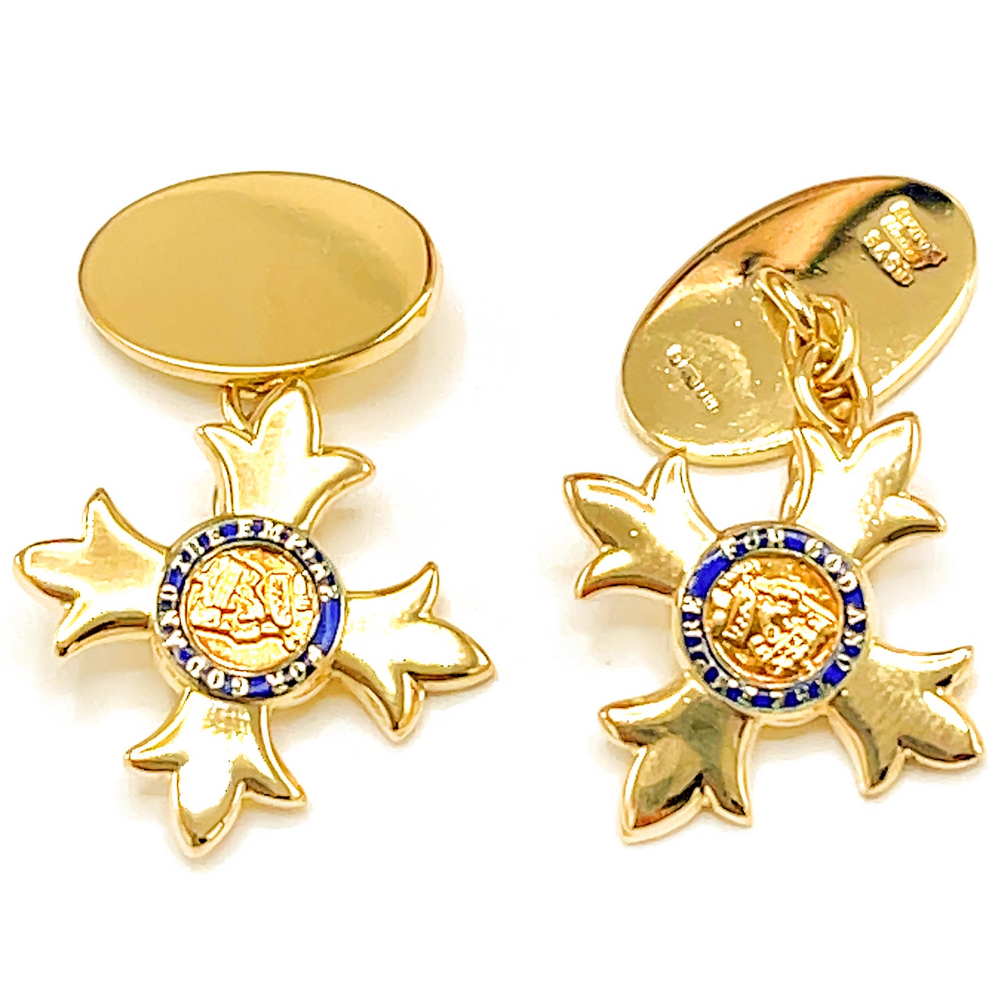 Load image into Gallery viewer, For God and The Empire 18k Yellow Gold Cufflinks
