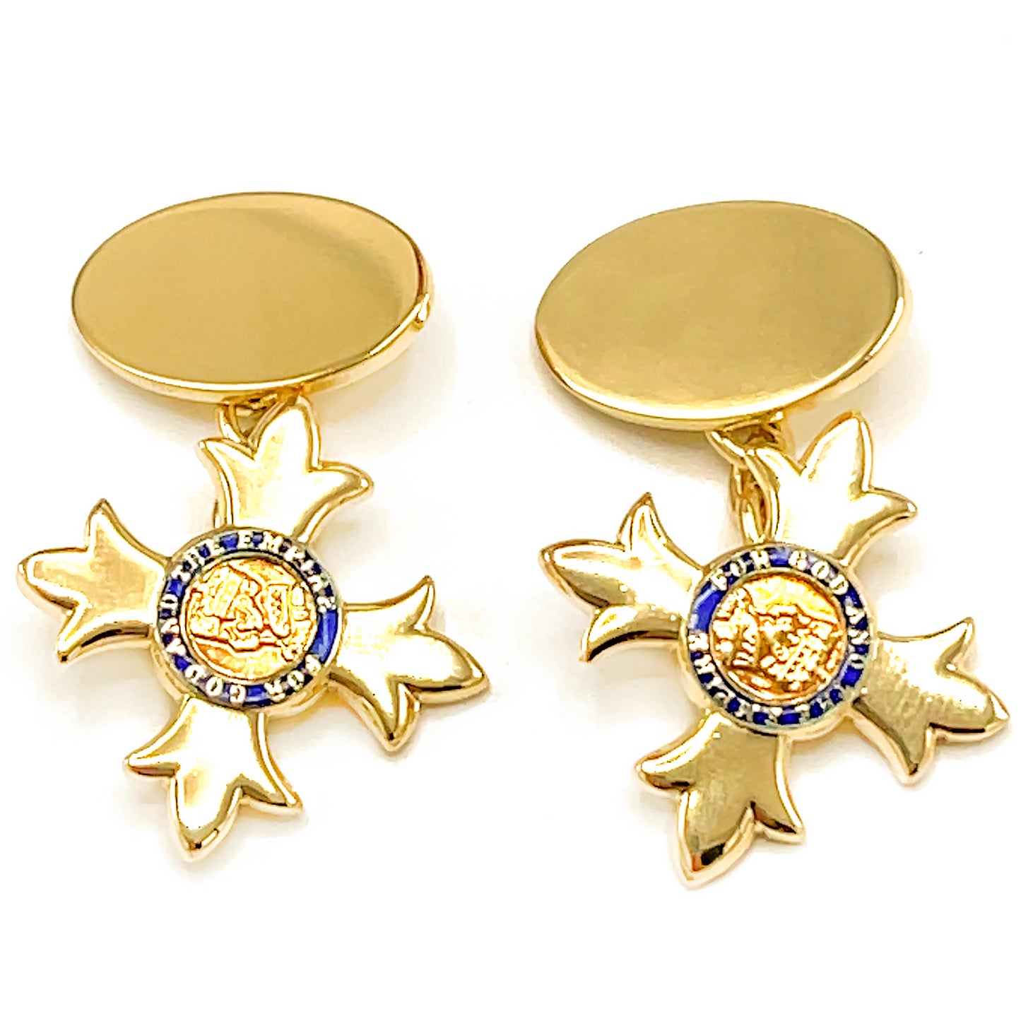 Load image into Gallery viewer, For God and The Empire 18k Yellow Gold Cufflinks
