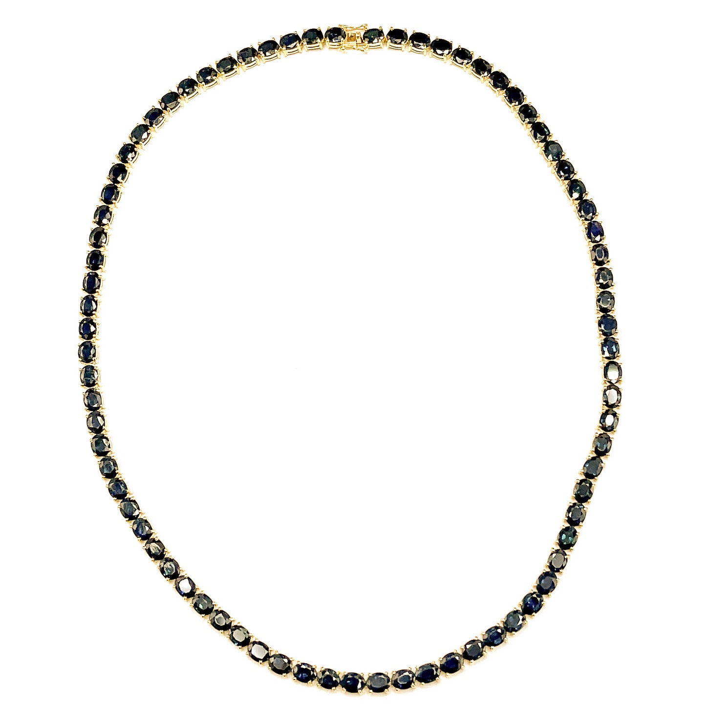Delicate Oval Sapphire Tennis Necklace