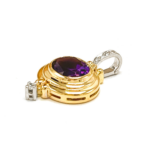 Load image into Gallery viewer, Amethyst and Diamond Pendant Enhancer
