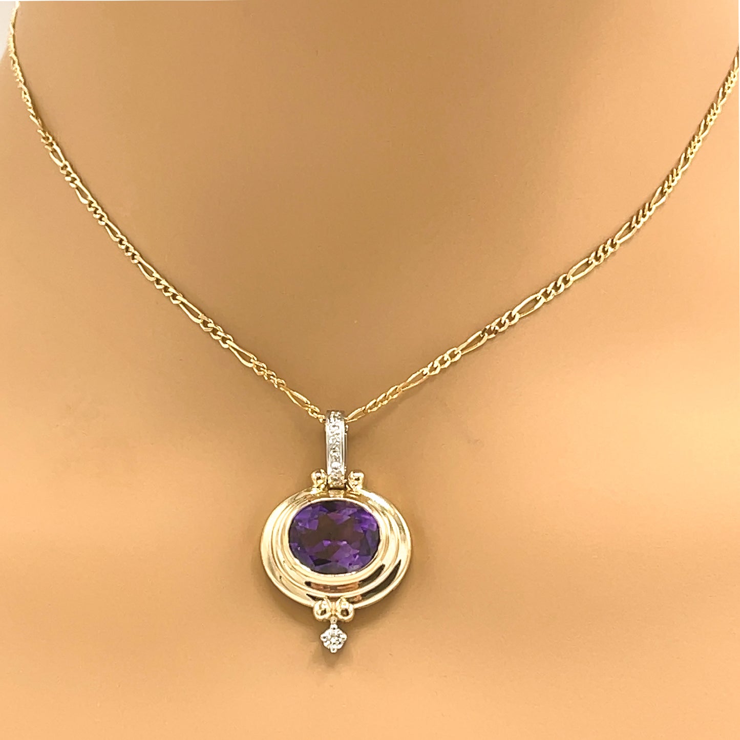Load image into Gallery viewer, Amethyst and Diamond Pendant Enhancer

