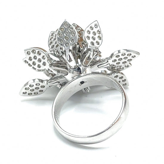 Beautiful Articulating Lotus Flower Diamond Ring