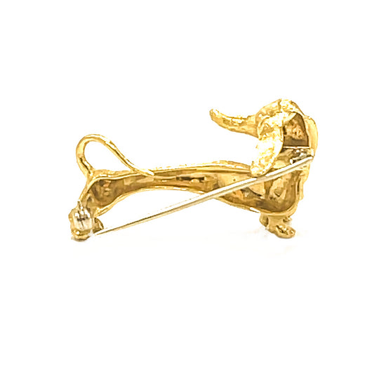 Load image into Gallery viewer, Dachshund Dog Yellow Gold Pin
