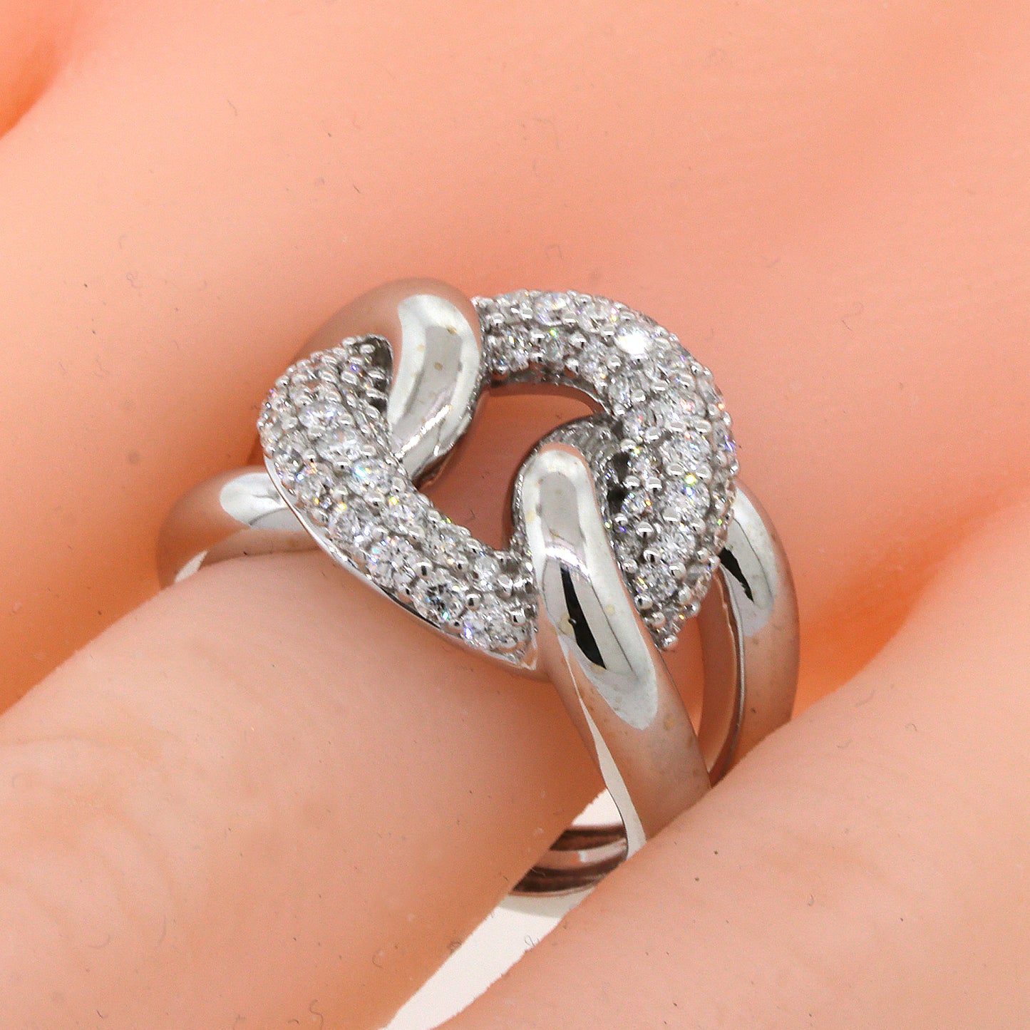 Diamond Pave Knot Ring