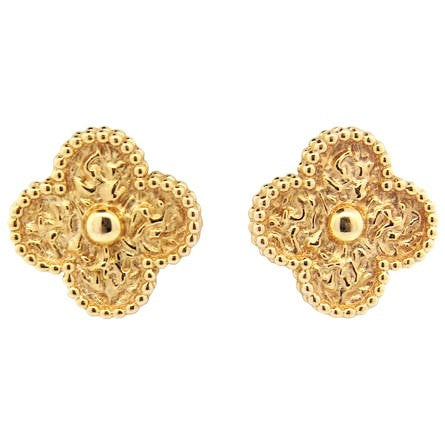 Van Cleef and Arpels Vintage Alhambra Yellow Gold Earrings