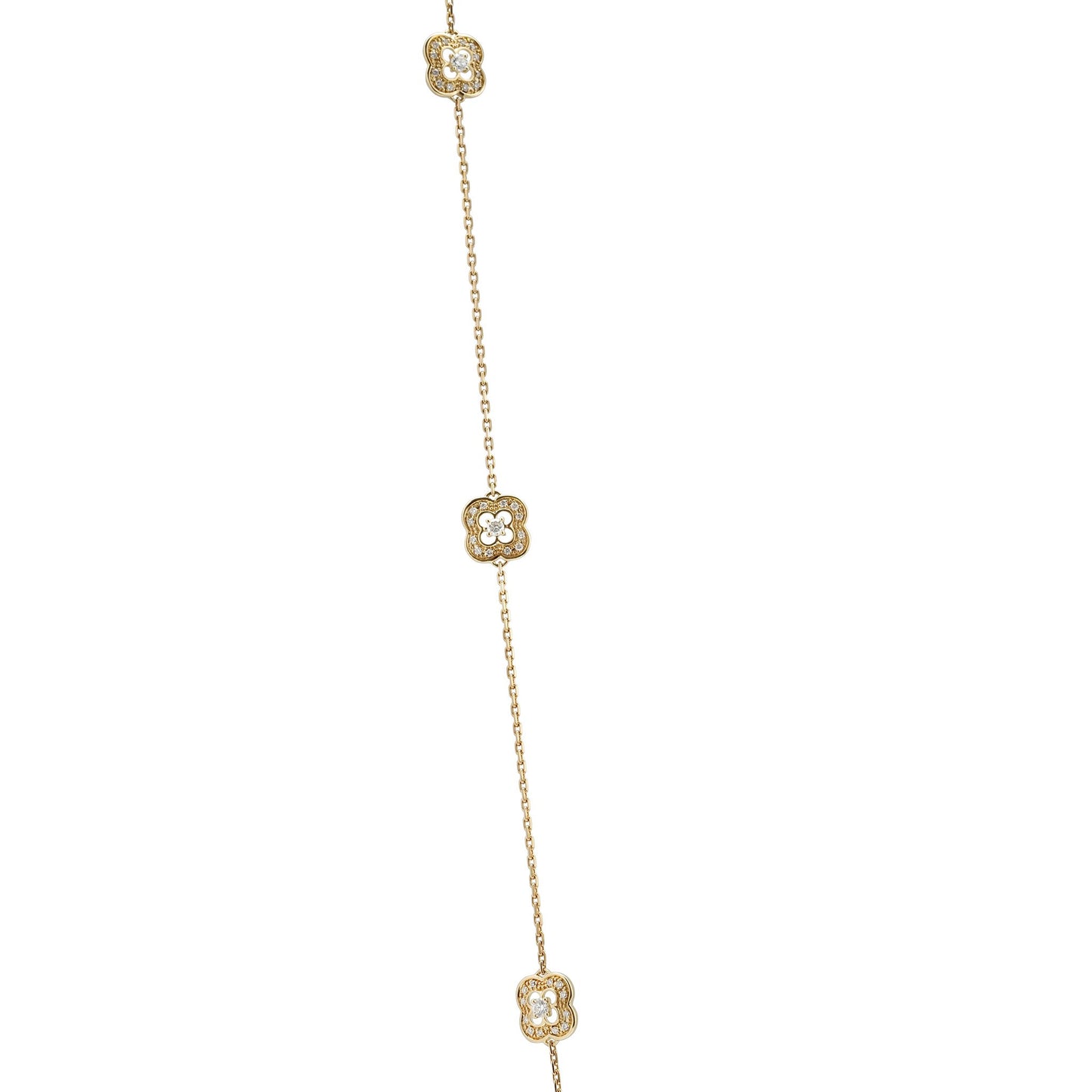 Mauboussin 18K Yellow Gold Diamond Floral Necklace Length: 36.5"