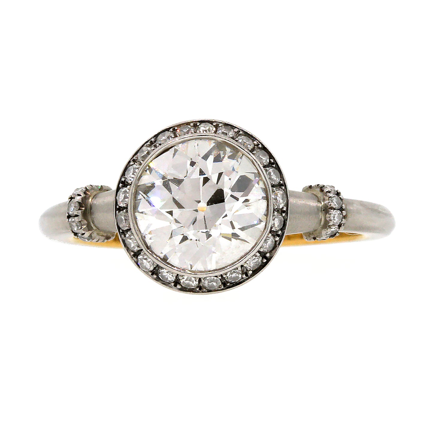 Load image into Gallery viewer, GIA Certified Old European Cut Diamond Engagement Ring Size 6.75
