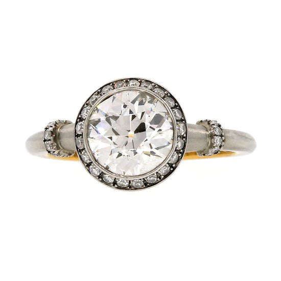 Load image into Gallery viewer, GIA Certified Old European Cut Diamond Engagement Ring Size 6.75
