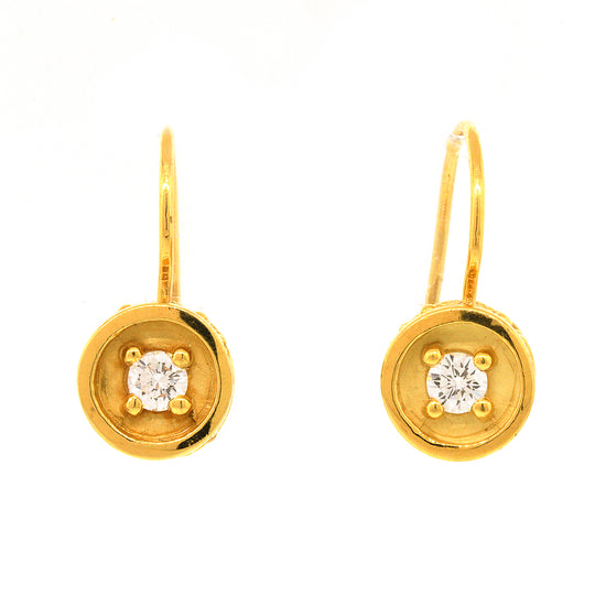 Dainty Diamond Floral Hanging Earrings