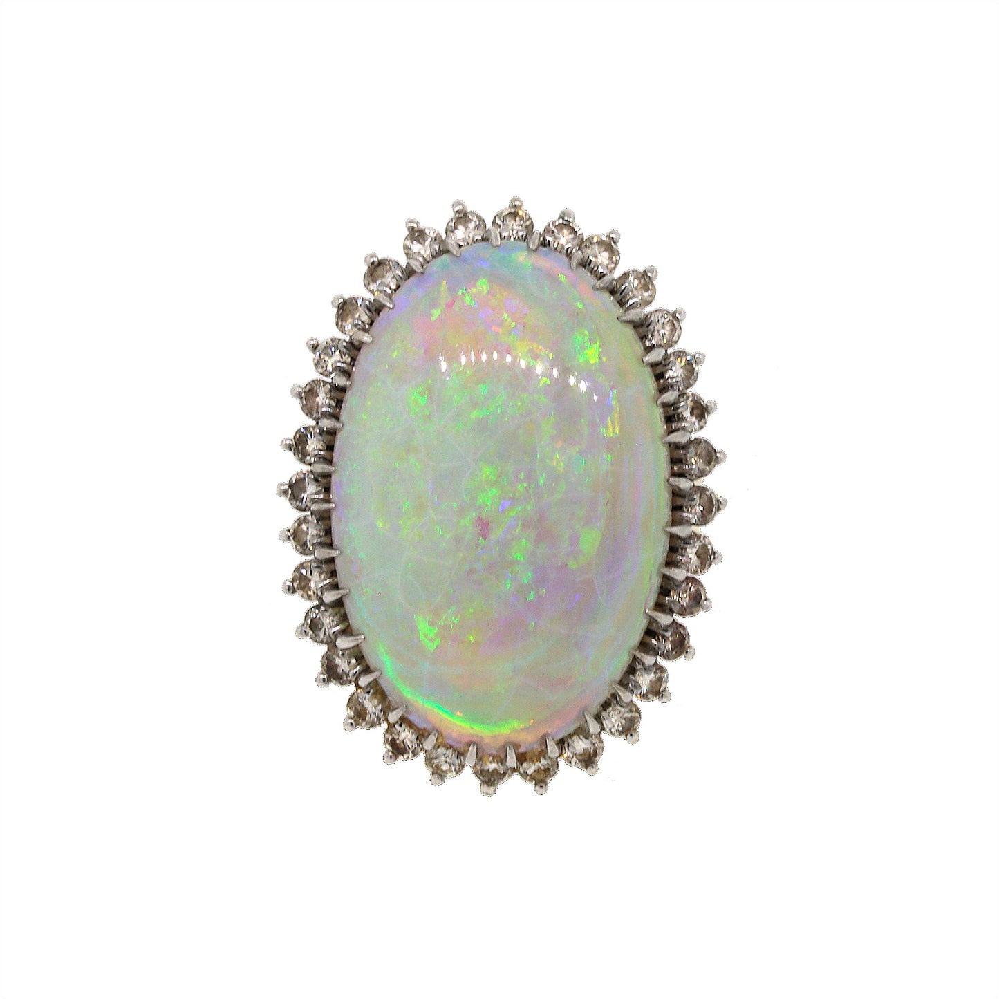 Opal and Diamond Cocktail Ring