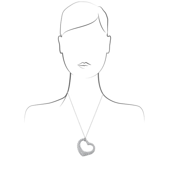 Tiffany & Co Platinum Diamond Elsa Perretti Open Heart Necklace Length: 17"